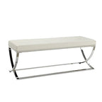 Coaster Home Furnishings Walton Bench with Metal Base White and Chrome
