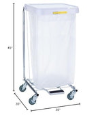 R&B Wire™ 692 Commercial Grade Rolling Healthcare Hamper with Foot Pedal