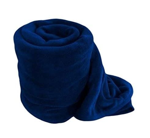 Wavva Plain Polar Lightweight Fleece 1 Single Bed Blankets (Pack of 1) Made with Soft Material (Blue, Reversible)