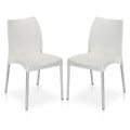 Nilkamal Plastic Chair For Cafe |Set Of 2 | 3 Year Warranty | For Home, Living Room, Outdoor | Milky White Colour | Ns07Ss