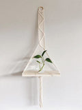 R.R.Lala Macrame Wall Hanging Single Shelf Planter | Boho Wall Decor | Macrame Shelves | Floating Shelf | Handmade Hanging Plant