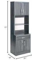 Shelby Tall Wooden Kitchen Pantry (Grey)