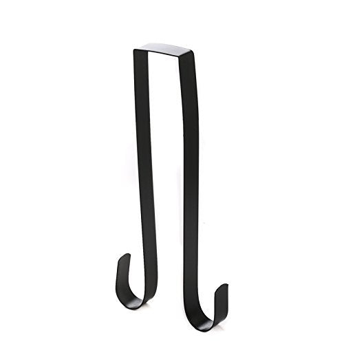 Factory Direct Craft Set Of 2 Over The Door Black Metal Double Wreath Hangers - You Can Display Two Wreaths With This Hanger