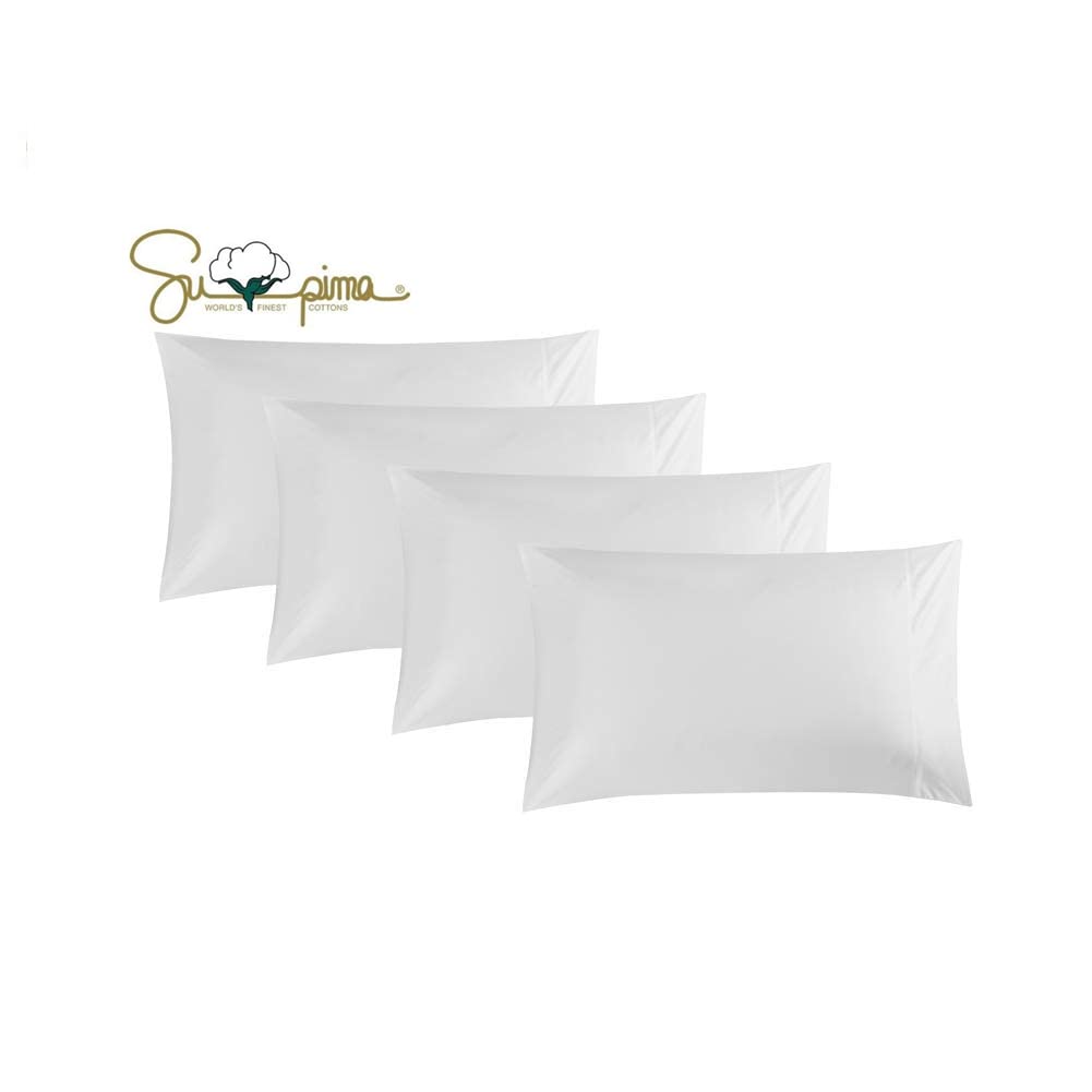 Elinen 100% Supima Cotton 600 Thread Count King Pillowcases Set Of 4, Luxury Hotel Pillow Cases,Soft & Silky Sateen Weave, Premi