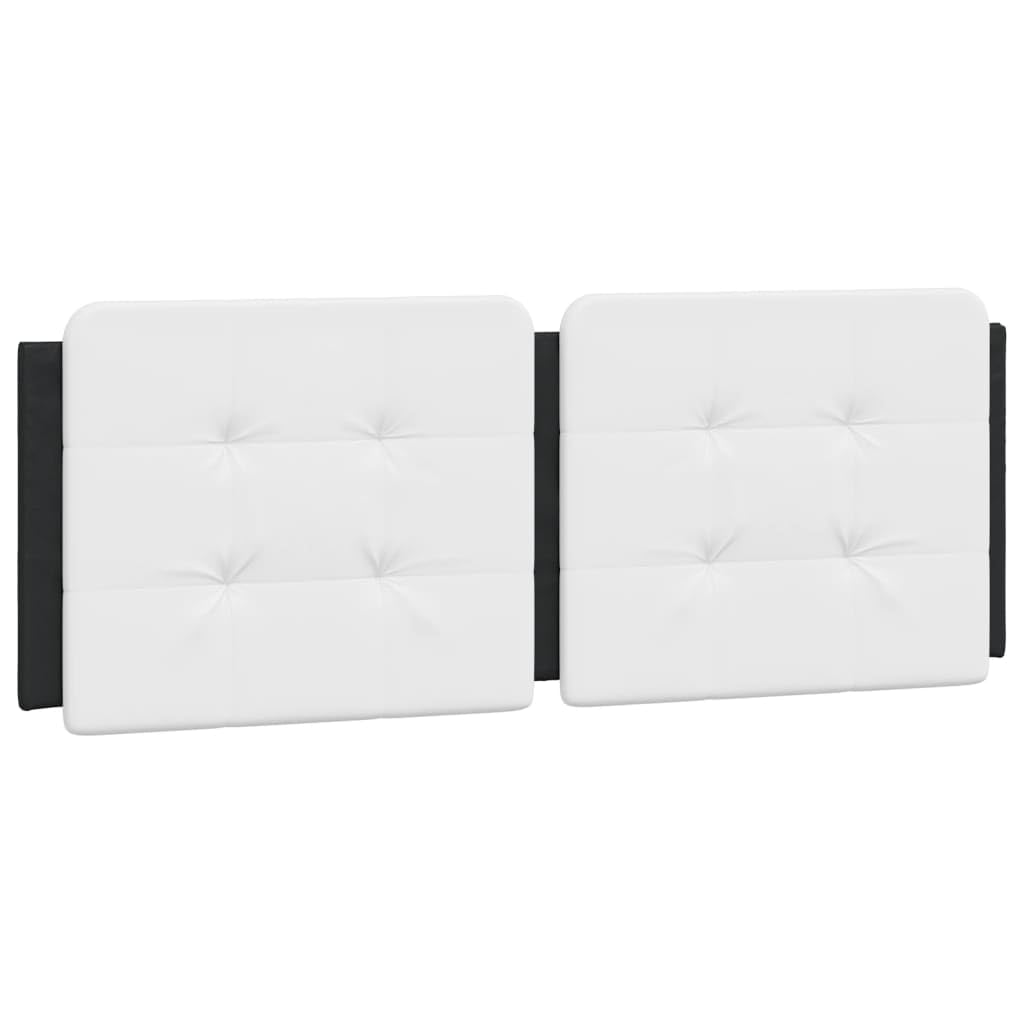 vidaXL White and Black Faux Leather Headboard Cushion - Wall-Hanging/Bed Frame Compatible, Foam-Filled Support Pillow