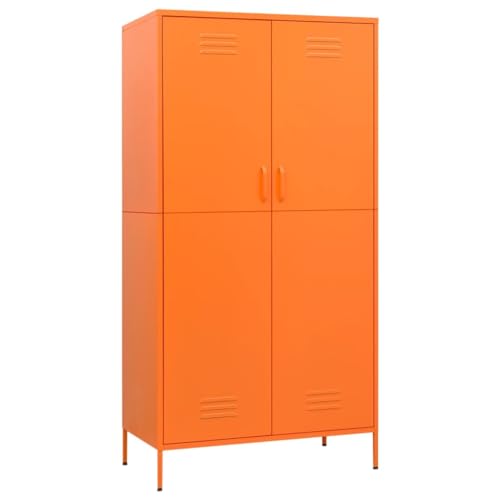 vidaXL Wardrobe Orange 35.4"x19.7"x70.9" Steel