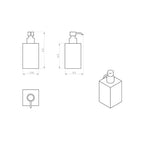 Gedy Rainbow Square Countertop Soap Dispenser, White