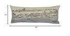 HomeRoots Cream 35' White New Orleans Daylight Skyline Lumbar Decorative Pillow