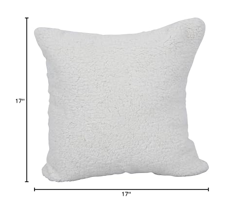 Blazing Needles Square Faux Fur Throw Pillows, 17", Grattan Rice 2 Count