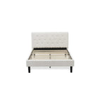 East West Furniture NL19F-1BF14 2 Piece Bedroom Set - 1 Full Bed White Velvet Fabric Headboard and 1 Nightstand Bedroom - Urban Gray Finish Nightstand