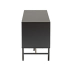 Baxton Studio Truett Modern Dark Brown Finished Wood and Two-Tone Black and Gold Metal TV Stand