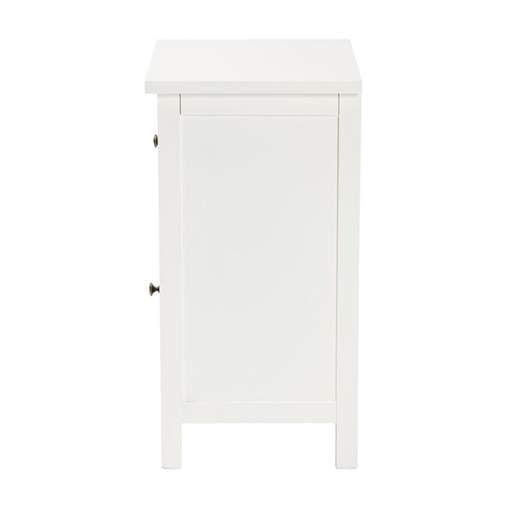 Baxton Studio Lambert Classic and Traditional White Finished Wood 1-Drawer Nightstand