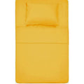 Femfairy Single Bed Super Solid Plain Bedsheet Cotton Microfiber with 1 Pillow Covers Yellow