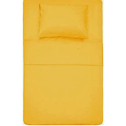 Femfairy Single Bed Super Solid Plain Bedsheet Cotton Microfiber with 1 Pillow Covers Yellow