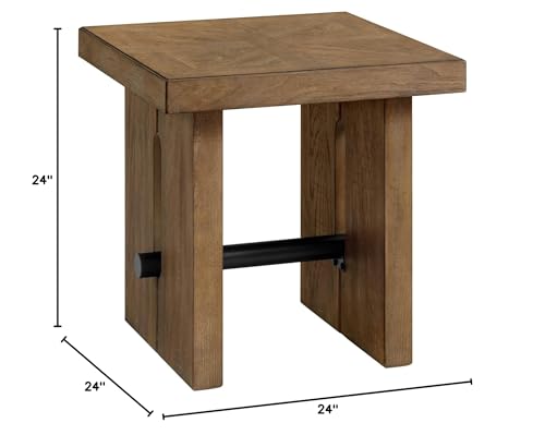 Intercon Landmark 24" Wide End Table with 2 Legs, Weathered Oak Furniture