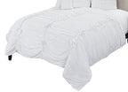 Rizzy Home | BQ4332 | Polyester Quilt | 106"x92" White/Neutral/ Stripe