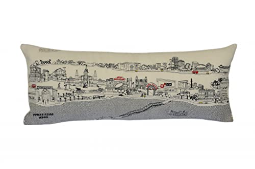 HomeRoots Cream 35' White New Orleans Daylight Skyline Lumbar Decorative Pillow