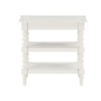 Comfort Pointe Averly Antique White Wood Turned Leg Storage Nightstand
