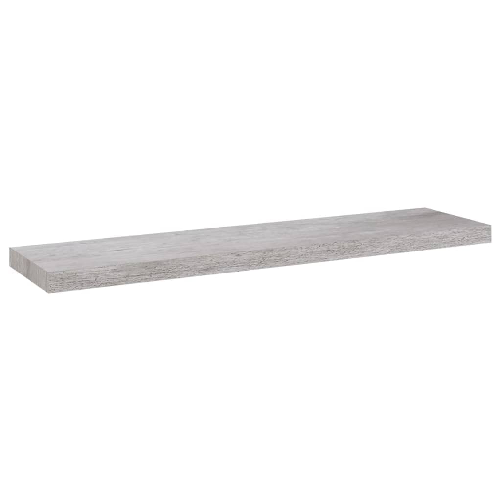 vidaXL Floating Wall Shelf in Concrete Gray - Modern Decorative Storage Shelf Made of Honeycomb MDF and Metal Frame - Size 35.4x