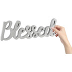 Amscan Glitter Silver Blessed Block Letter Sign 13 1/2In X 4 1/2In