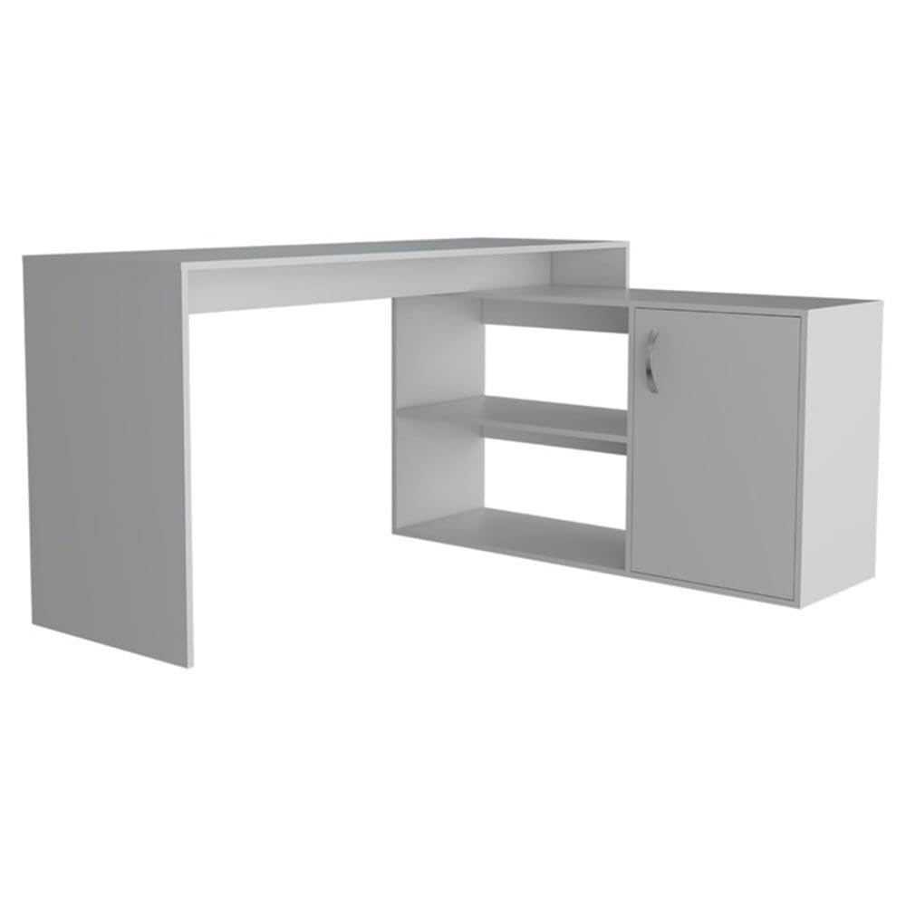TUHOME Axis L-Shaped Desk Engineered Wood Desks in White
