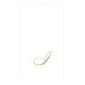 Caspari White Pearl & Gold Paper Linen Boxed Guest Towel Napkins in Letter I - Three Packs of 24