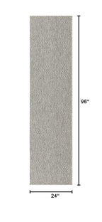 Unique Loom Collection Casual Transitional Solid Heathered Indoor/Outdoor Flatweave Area Rug (2' X 8' Runner, Light Gray/Ivory)