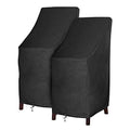 Rosielily Outdoor Chair Covers, High Back Patio Chair Covers Waterproof, Heavy Duty Patio Furniture Covers, Stackable Outdoor Bar Stool Covers, 600D, High Back-2 Pack, Black