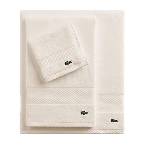 Lacoste Heritage Supima Cotton Bath Sheet, Chalk, 35' X 70'