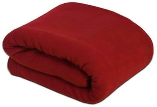 NTS 300 GSM Special for Heavy Winter Plain Light Weight Polar Fleece Blanket (RED Single)