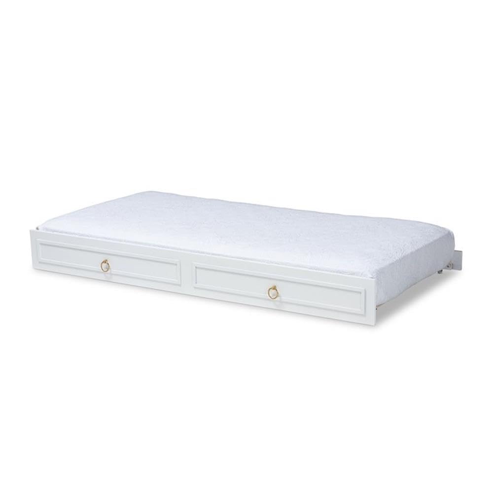 Baxton Studio Mariana Classic and Traditional White Finished Wood Twin Size Trundle