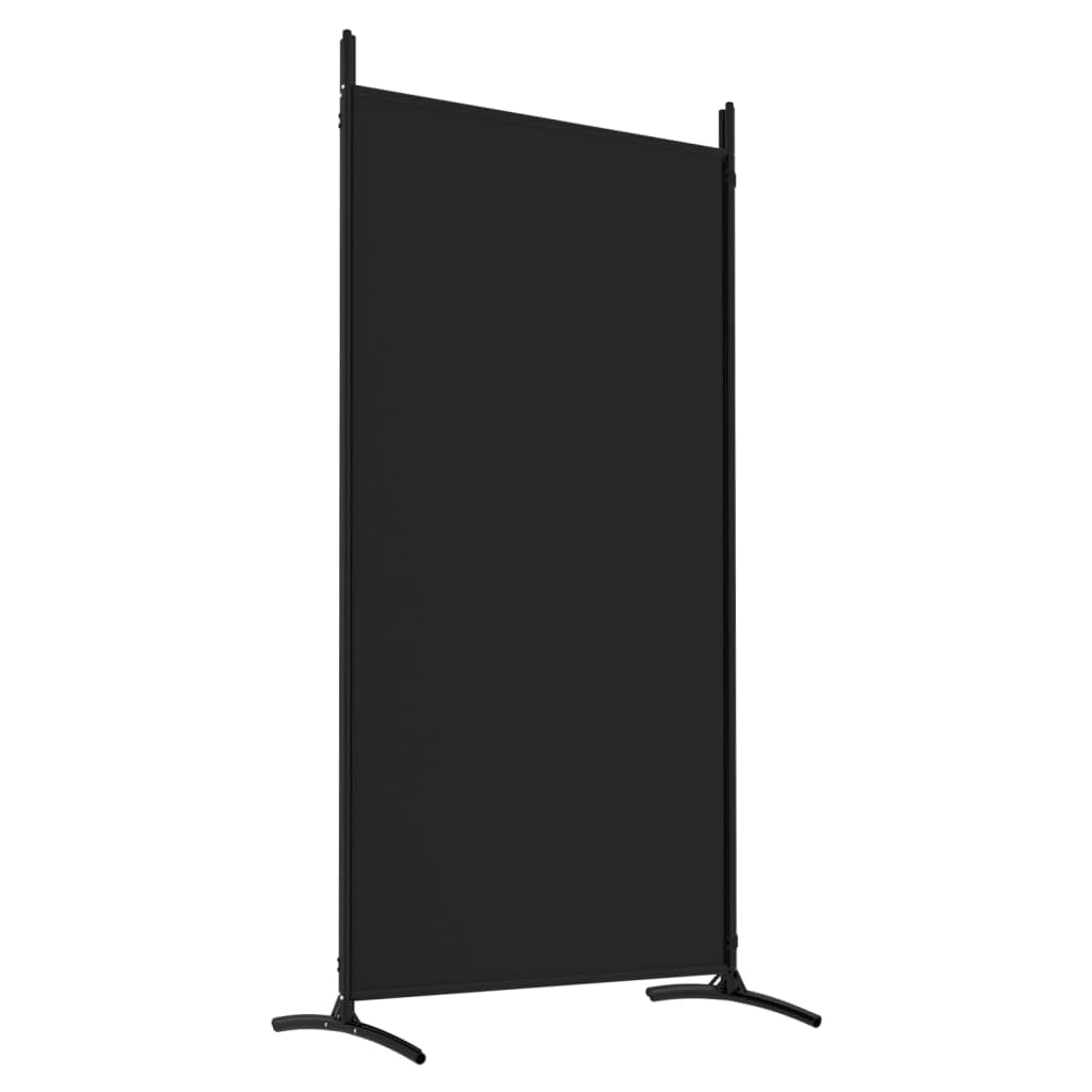 vidaXL 4-Panel Room Divider - Black Foldable Fabric Screen - Space Divider for Bedroom, Living Room, Office - Easy Storage