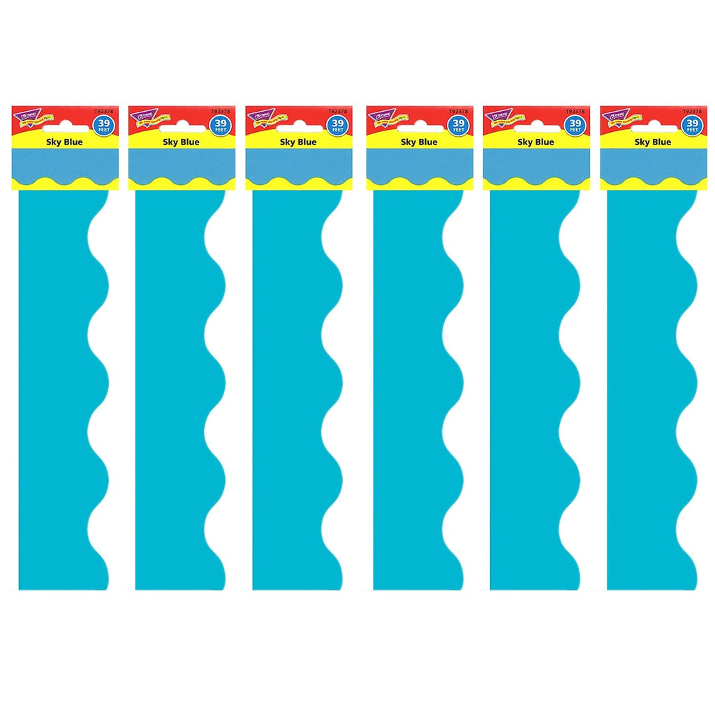 Trend Sky Blue Terrific Trimmers, 39 Feet Per Pack, 6 Packs