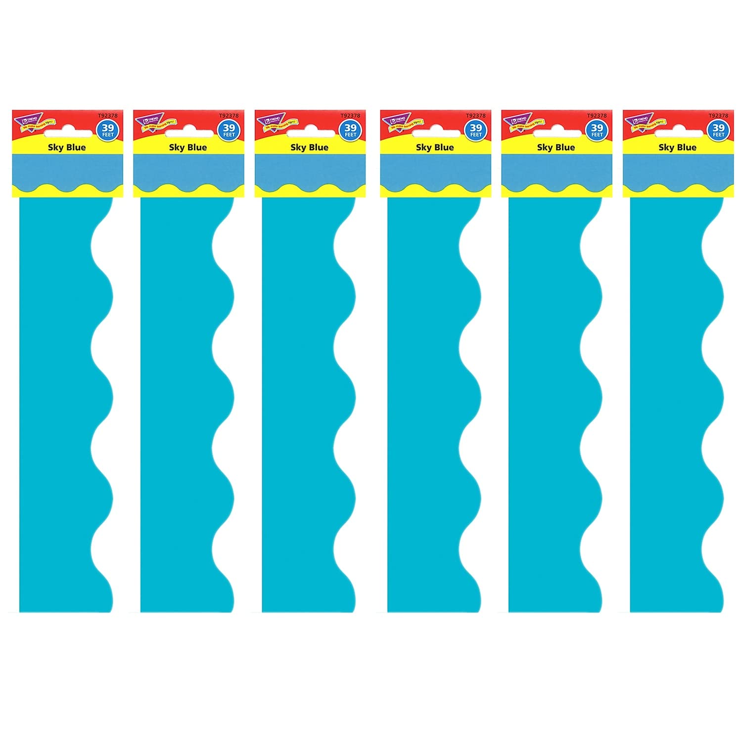 Trend Sky Blue Terrific Trimmers, 39 Feet Per Pack, 6 Packs