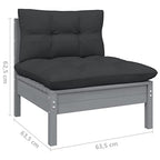 vidaXL Solid Pinewood Patio Lounge Set 7 Piece with Cushions Garden Outdoor Lawn Yard Terrace Balcony Wooden Seat Seating Furniture