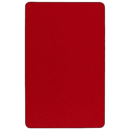 Flash Furniture Wren 30''W x 72''L Rectangular Red Thermal Laminate Activity Table - Height Adjustable Short Legs