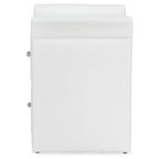 Baxton Studio Victoria Faux Leather Upholstered Modern Nightstand, Large, White