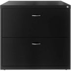 Lorell Lys Soho Arc Pull Steel Lateral File, Black