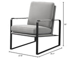 Neos Modern Furniture Accent Chair, Light Gray