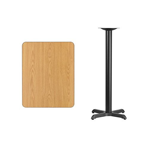 Flash Furniture Stiles 24'' x 30'' Rectangular Natural Laminate Table Top with 22'' x 22'' Bar Height Table Base
