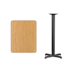 Flash Furniture Stiles 24'' x 30'' Rectangular Natural Laminate Table Top with 22'' x 22'' Bar Height Table Base