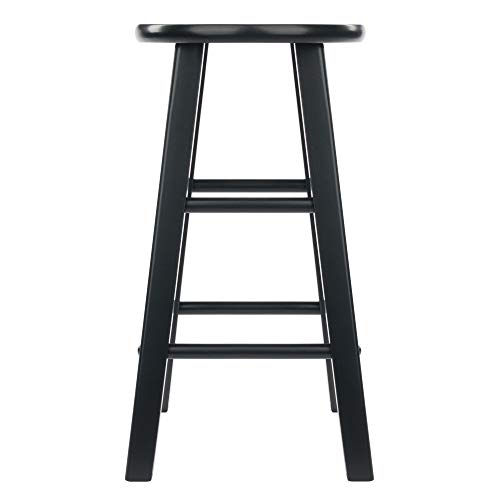 Ergode Wood Element Counter Stool Set - Sleek Black Finish, Solid Wood, Sturdy Legs