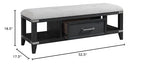 Intercon Laguna Bedroom 52" Wide Bench with Drawer, Weathered Steel