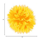 Amscan Fluffy Paper Decorations, 16'', Yellow