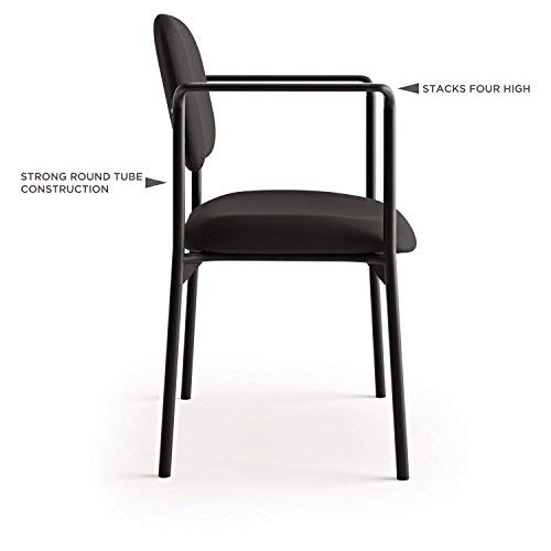 HON Scatter Guest Chair - Upholstered Stacking Chair with Arms, Office Furniture, Charcoal (HVL616)
