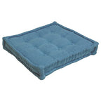 Blazing Needles Button-Tufted Microsuede Square Floor Pillow, 25", Teal