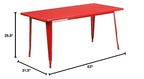 Flash Furniture Charis Commercial Grade 31.5" x 63" Rectangular Red Metal Indoor-Outdoor Table