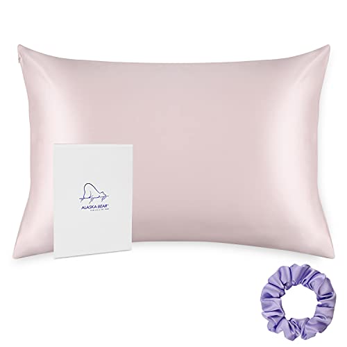 Alaska Bear Silk Pillowcase 200% Good Looks On You For Hair And Skin Care Soft Pillow Case With Random Color Scrunchie Gift Set