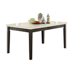Acme Nolan Dining Table in White Marble and Salvage Dark Oak