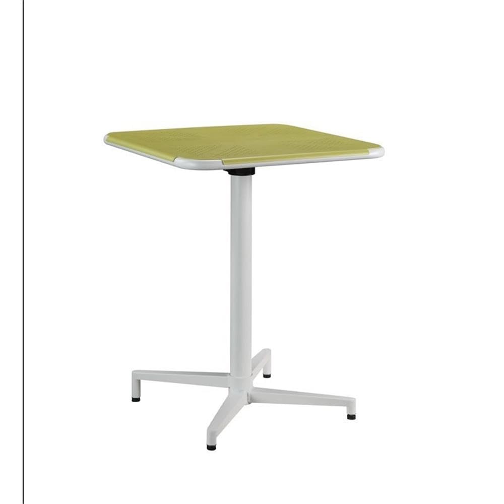 Acme Olson Square Metal Top Folding Table in Yellow and White